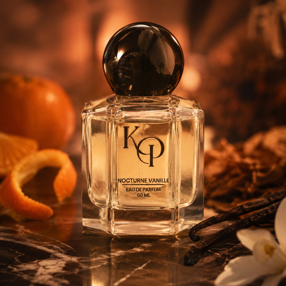 Nocturne Vanille beauty shot on dark marble